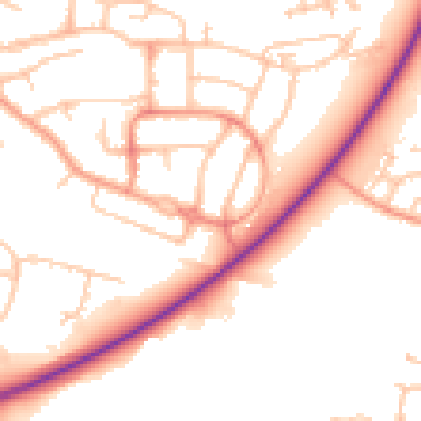 Daytime road noise heatmap for CV3 1NX