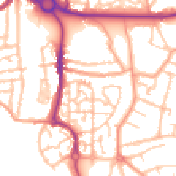Daytime road noise heatmap for CV3 1PE