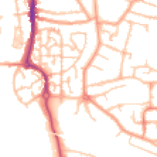 Daytime road noise heatmap for CV3 1PT