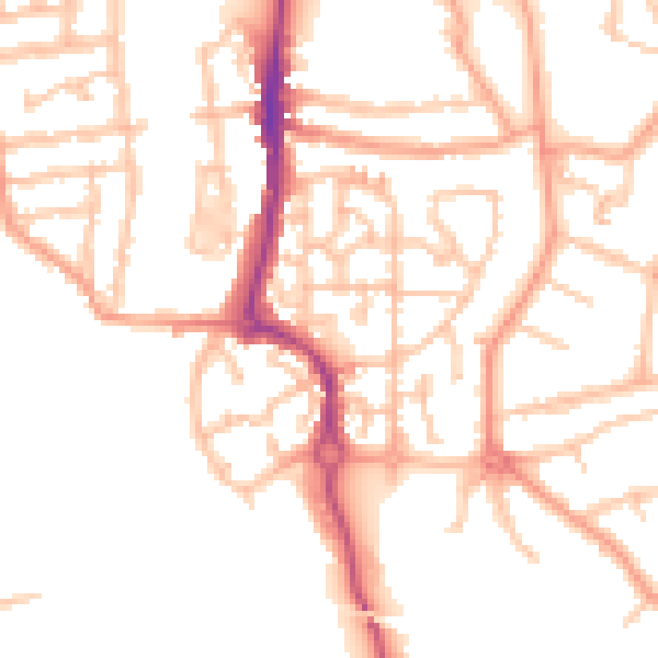 Daytime road noise heatmap for CV3 1PU