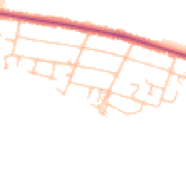 Daytime road noise heatmap for CV3 2AJ