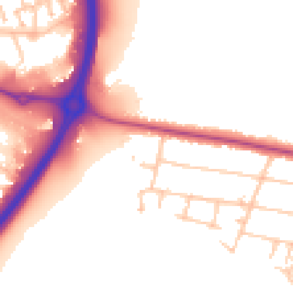 Daytime road noise heatmap for CV3 2BF