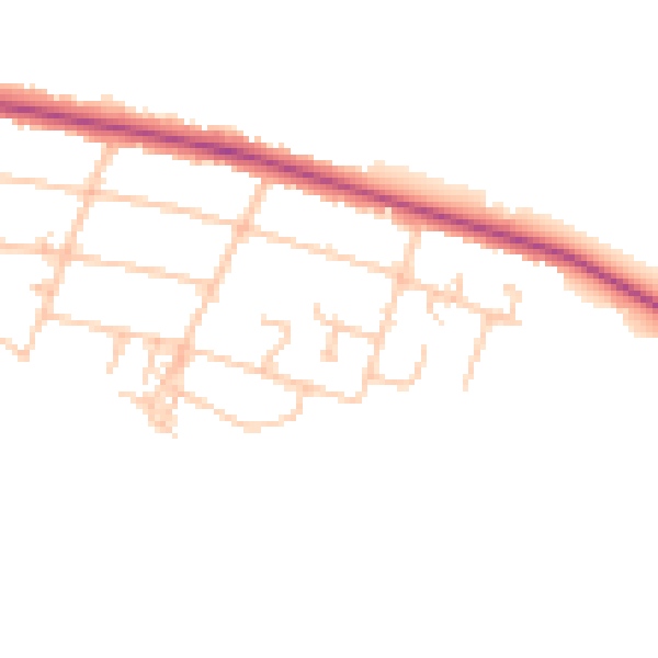 Daytime road noise heatmap for CV3 2BH