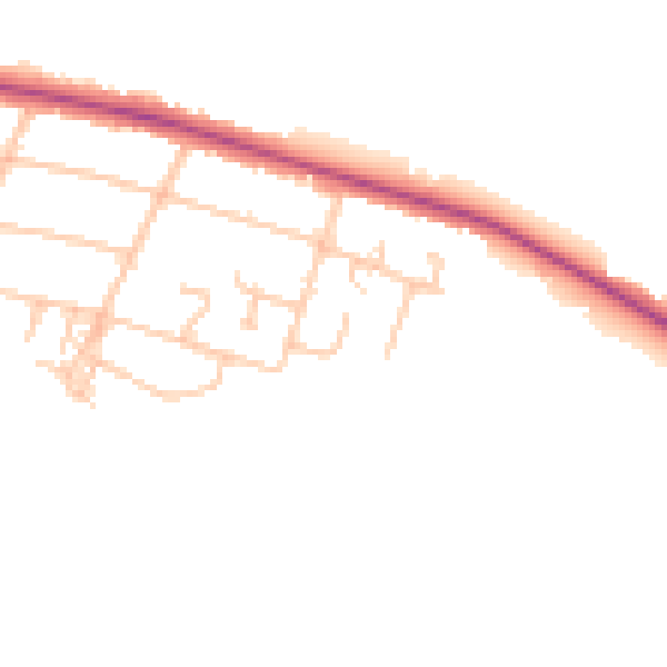 Daytime road noise heatmap for CV3 2BJ