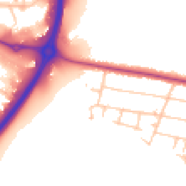 Daytime road noise heatmap for CV3 2BN