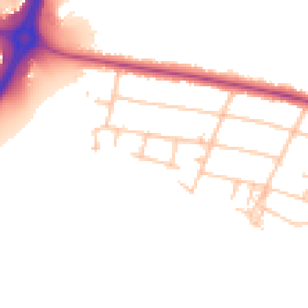 Daytime road noise heatmap for CV3 2BW