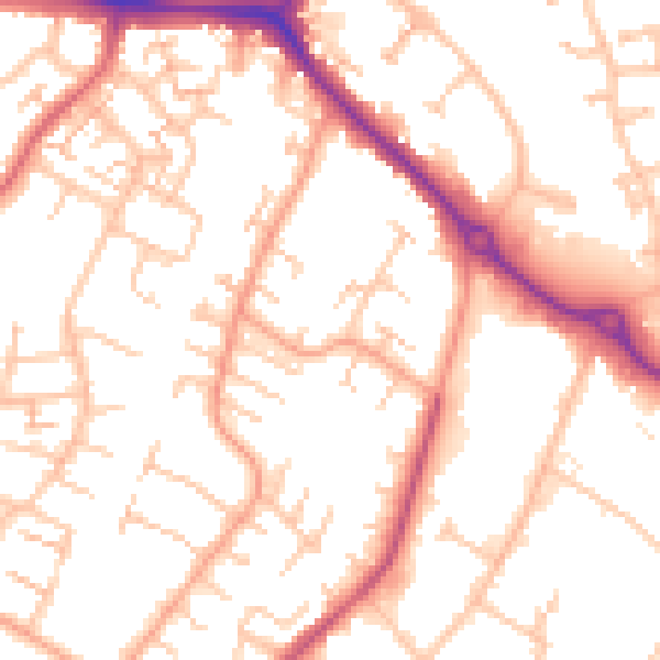 Daytime road noise heatmap for CV3 2EQ
