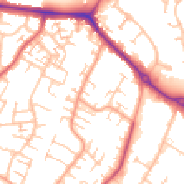 Daytime road noise heatmap for CV3 2EZ