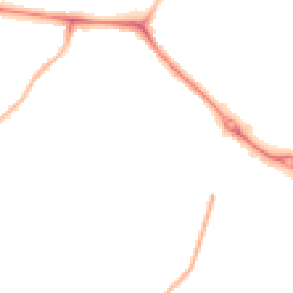 Night-time road noise heatmap for CV3 2EZ