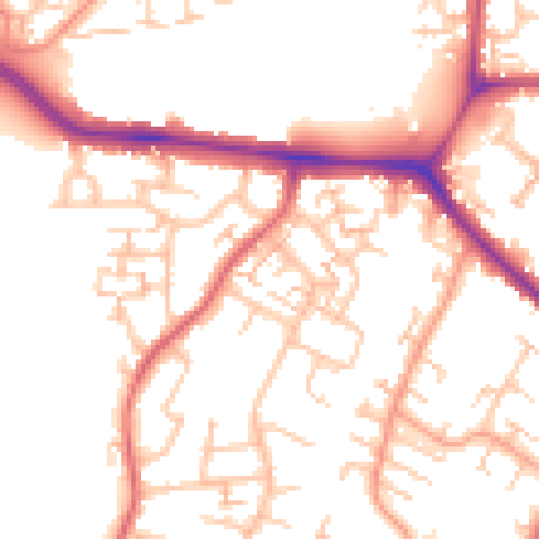 Daytime road noise heatmap for CV3 2HQ