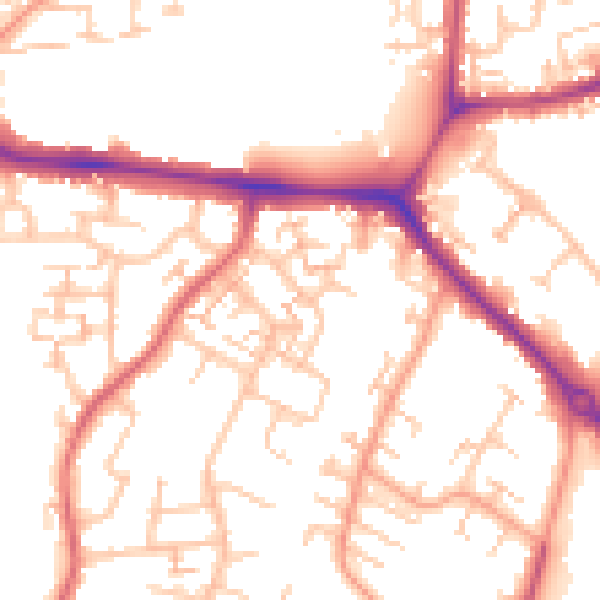 Daytime road noise heatmap for CV3 2HU