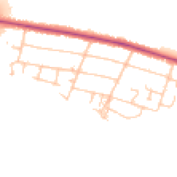 Daytime road noise heatmap for CV3 2JJ