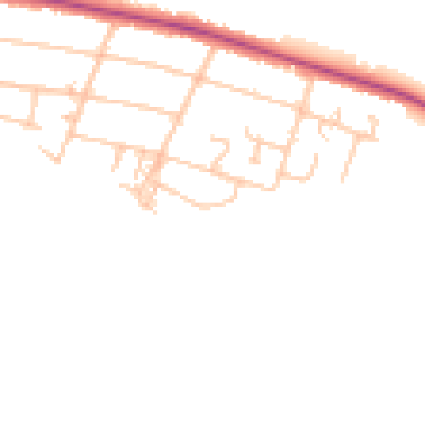 Daytime road noise heatmap for CV3 2JR
