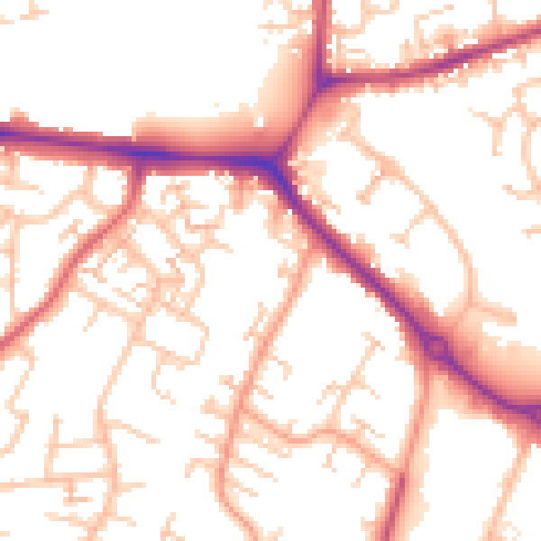 Daytime road noise heatmap for CV3 2JY