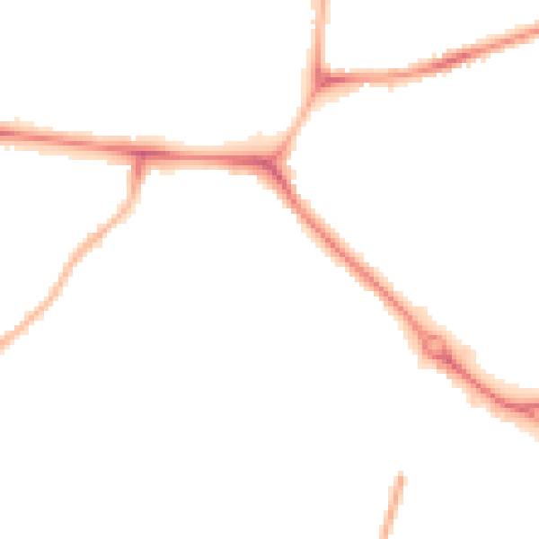 Night-time road noise heatmap for CV3 2JY