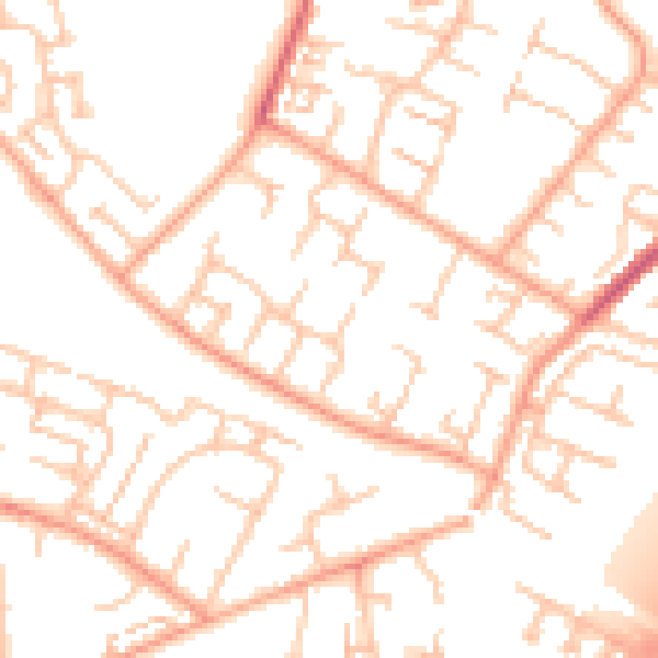 Daytime road noise heatmap for CV3 2QJ