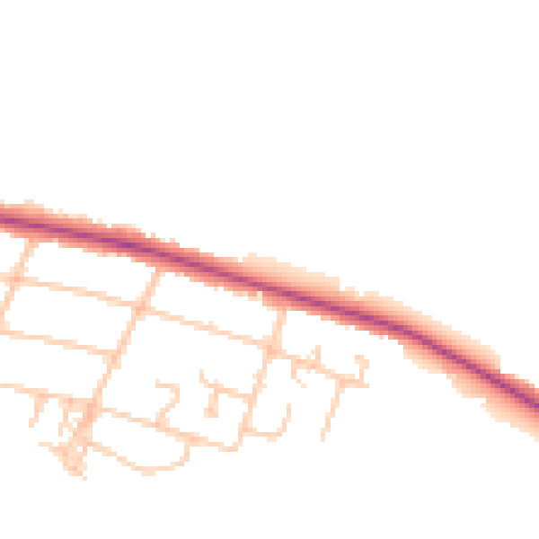 Daytime road noise heatmap for CV3 2WQ
