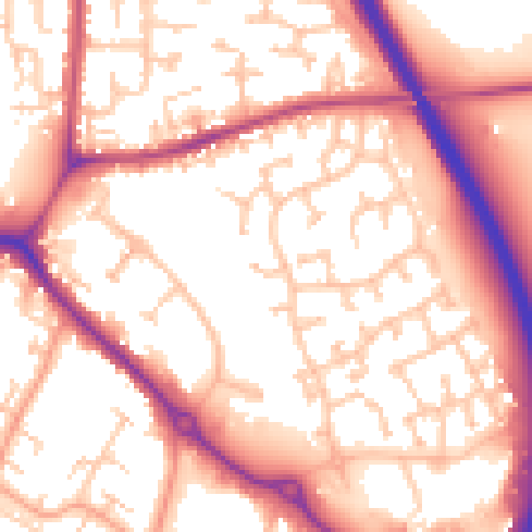 Daytime road noise heatmap for CV3 2XW