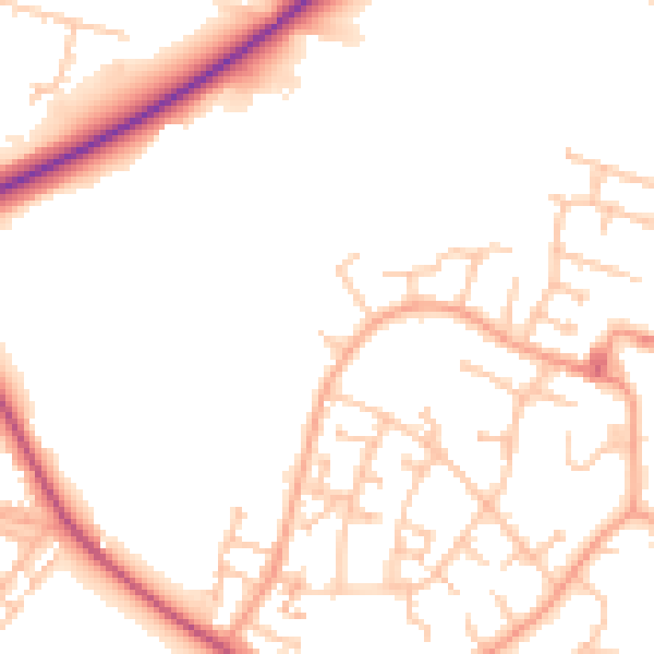 Daytime road noise heatmap for CV3 3AP