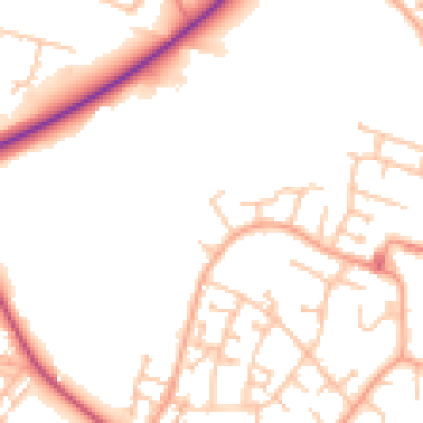 Daytime road noise heatmap for CV3 3AQ