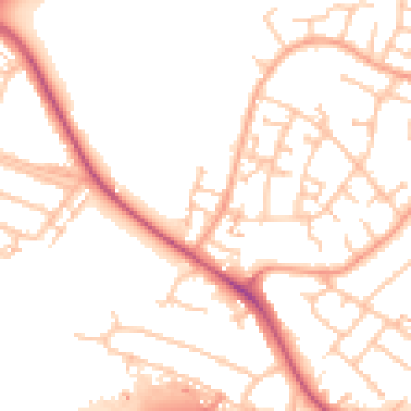 Daytime road noise heatmap for CV3 3DJ