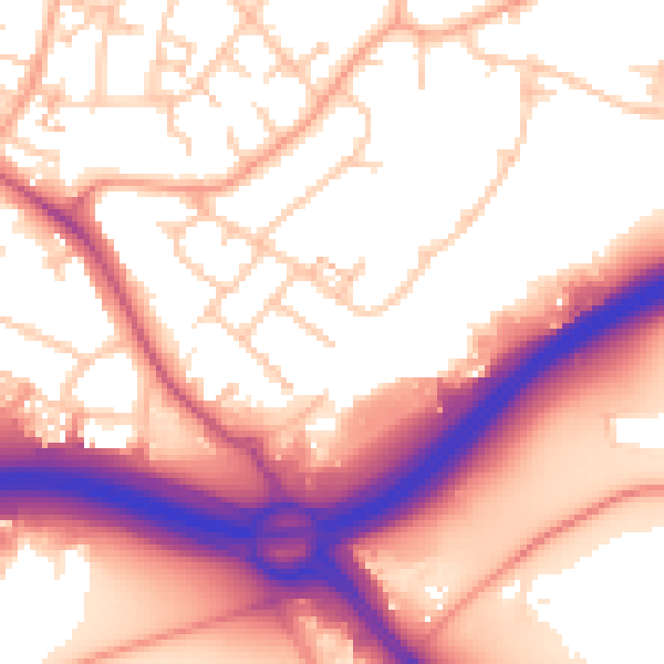 Daytime road noise heatmap for CV3 3EG
