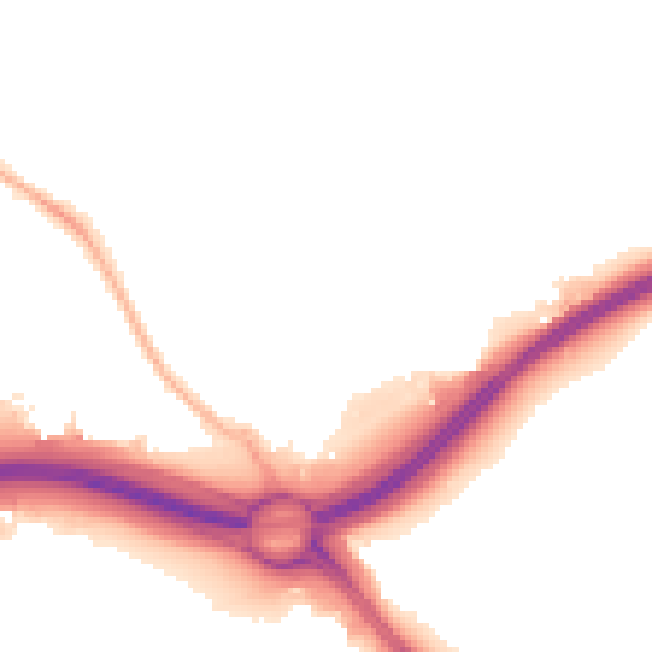 Night-time road noise heatmap for CV3 3EG