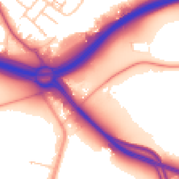 Daytime road noise heatmap for CV3 3GU