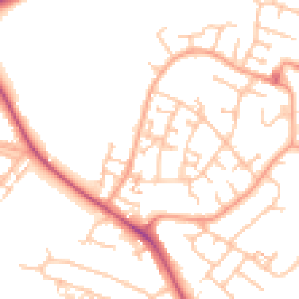 Daytime road noise heatmap for CV3 3JE