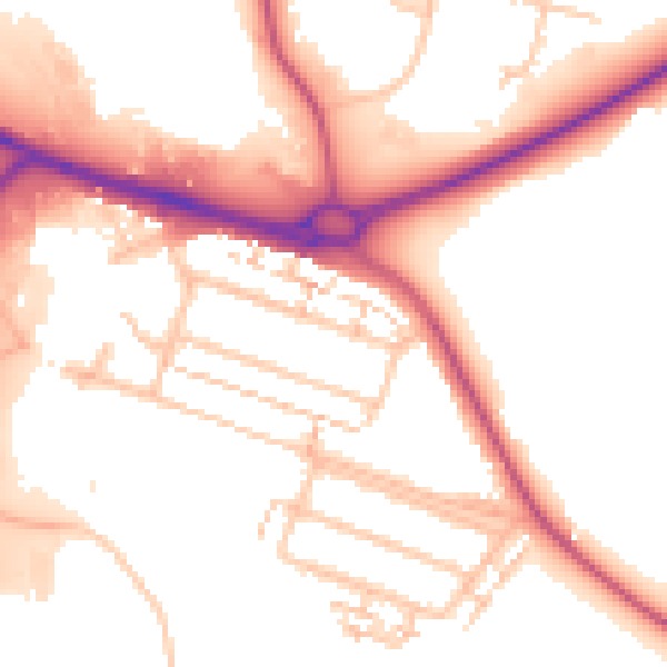 Daytime road noise heatmap for CV3 4AW