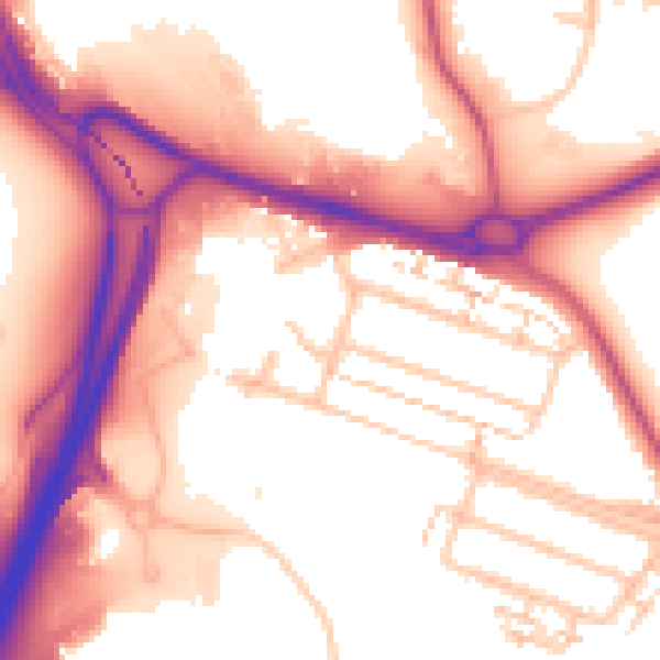 Daytime road noise heatmap for CV3 4BF