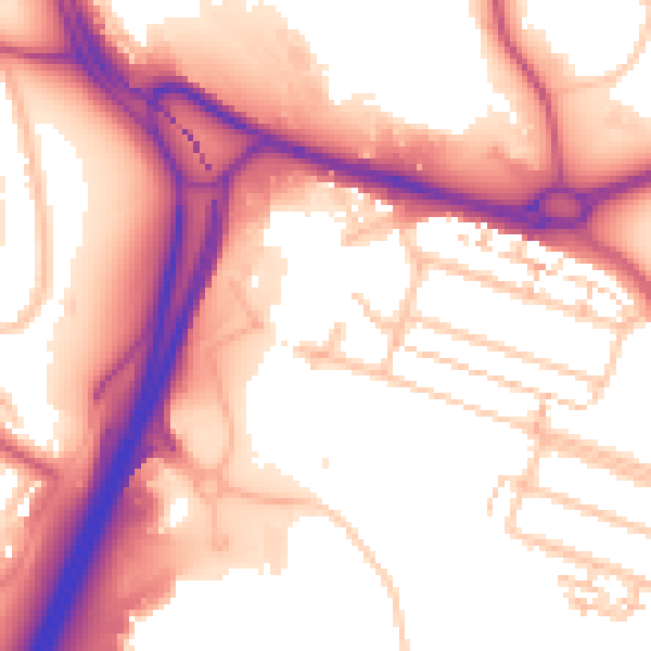 Daytime road noise heatmap for CV3 4BN