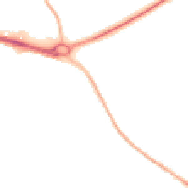 Night-time road noise heatmap for CV3 4BZ