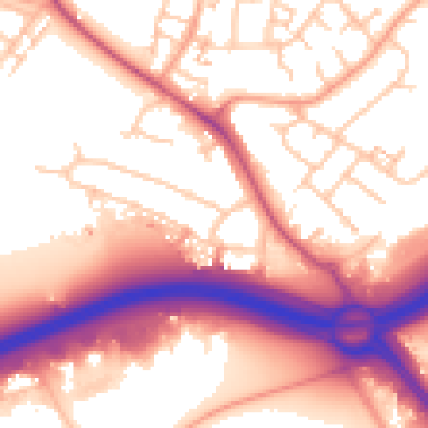 Daytime road noise heatmap for CV3 4DL