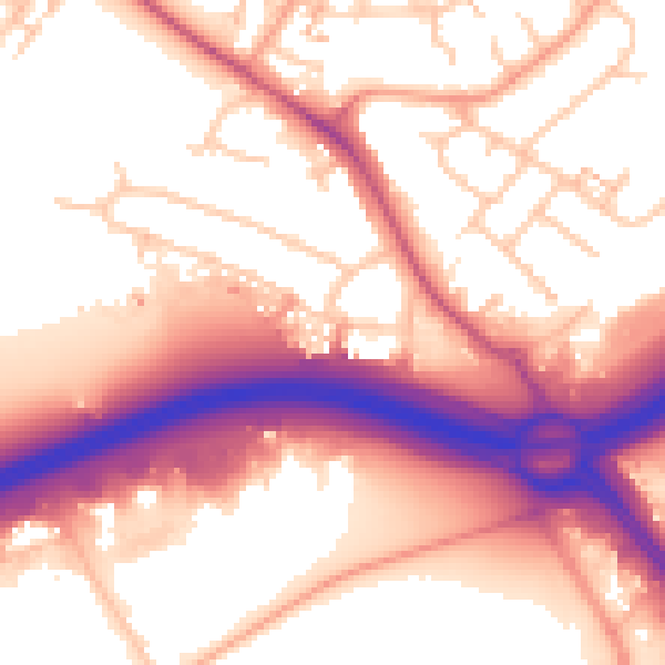Daytime road noise heatmap for CV3 4ED
