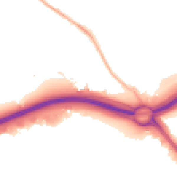Night-time road noise heatmap for CV3 4EF