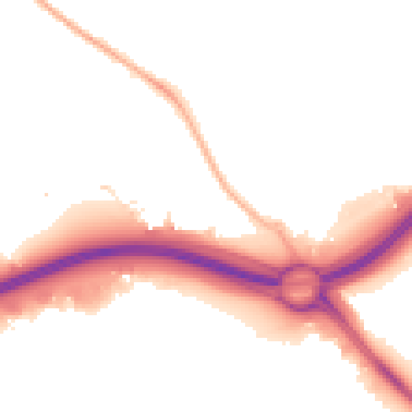 Night-time road noise heatmap for CV3 4EH