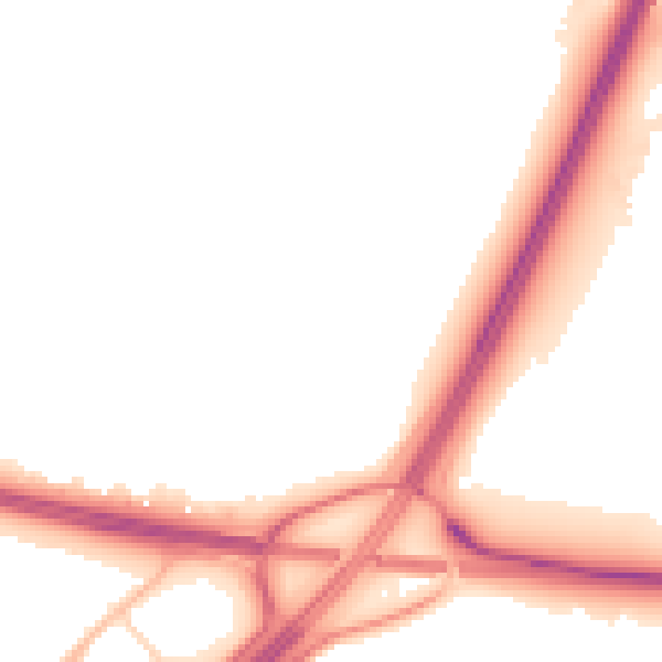 Night-time road noise heatmap for CV3 5AJ