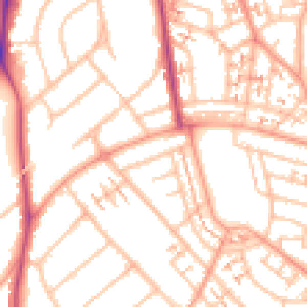 Daytime road noise heatmap for CV3 5EQ
