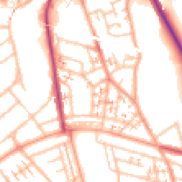 Daytime road noise heatmap for CV3 5FJ