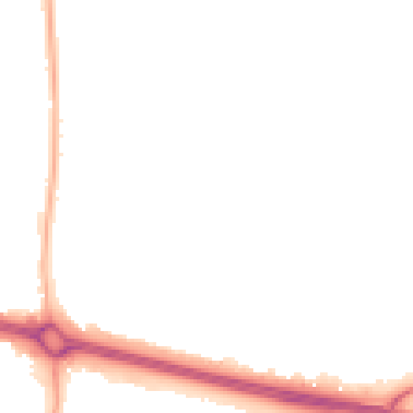 Night-time road noise heatmap for CV3 5LW