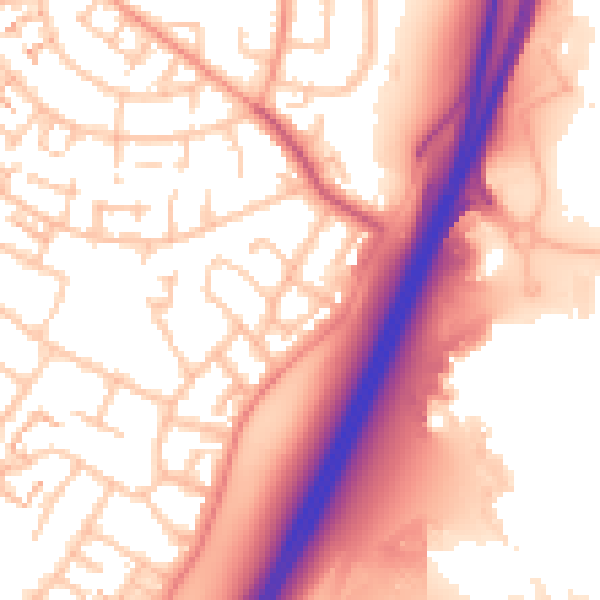 Daytime road noise heatmap for CV3 5NT