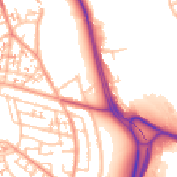 Daytime road noise heatmap for CV3 5PN