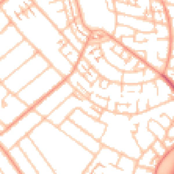 Daytime road noise heatmap for CV3 5PQ