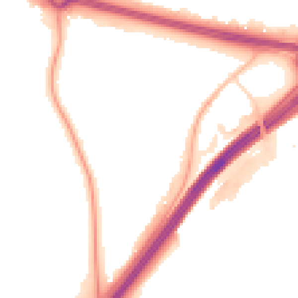 Night-time road noise heatmap for CV3 6AS