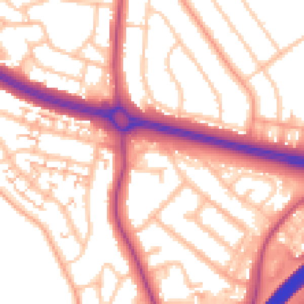Daytime road noise heatmap for CV3 6BF