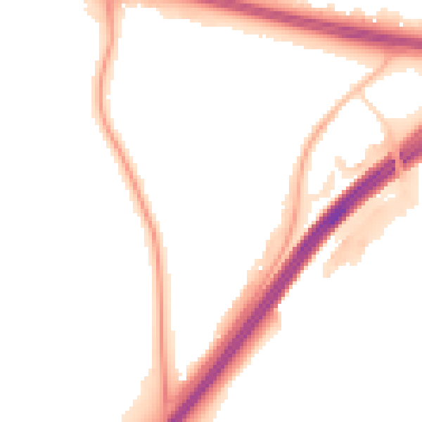 Night-time road noise heatmap for CV3 6EZ