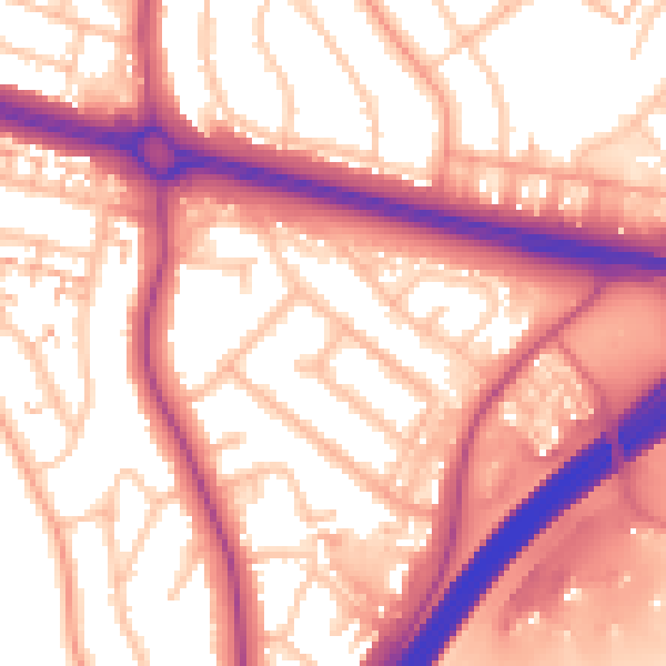 Daytime road noise heatmap for CV3 6FG