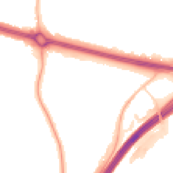 Night-time road noise heatmap for CV3 6FG