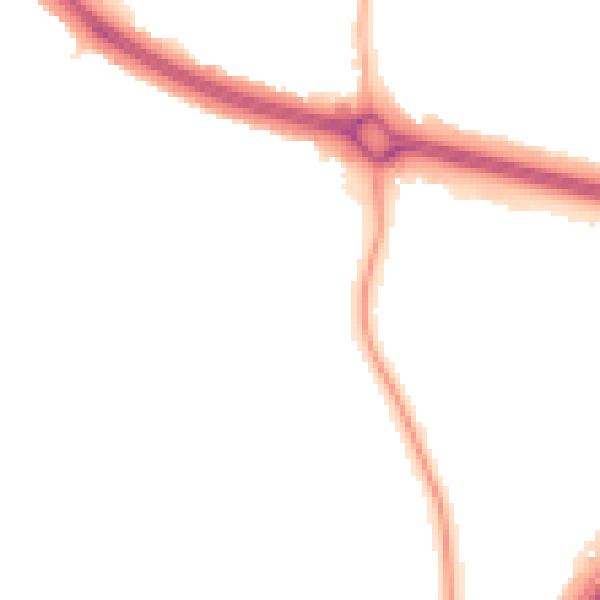 Night-time road noise heatmap for CV3 6JF